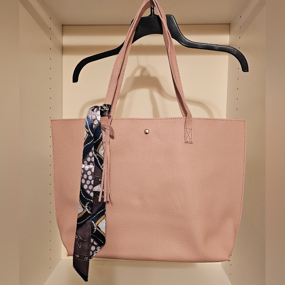 Pink purse with mini scarf new without tags